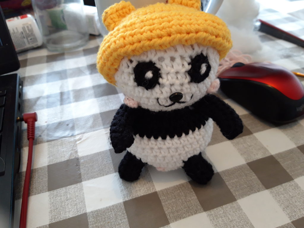 Peluche Panda en crochet.